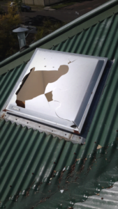 damaged skylight damaged skylight
